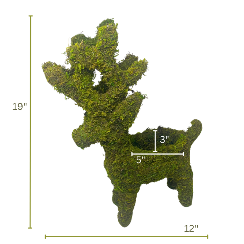 19" Standing Reindeer Deco Moss Planter