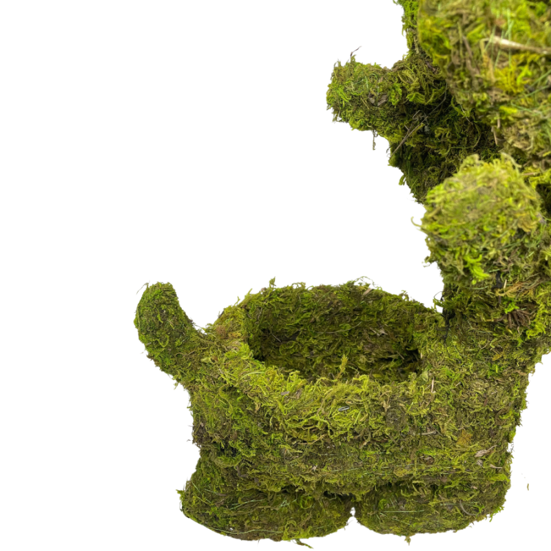 17" Sitting Reindeer Deco Moss Planter
