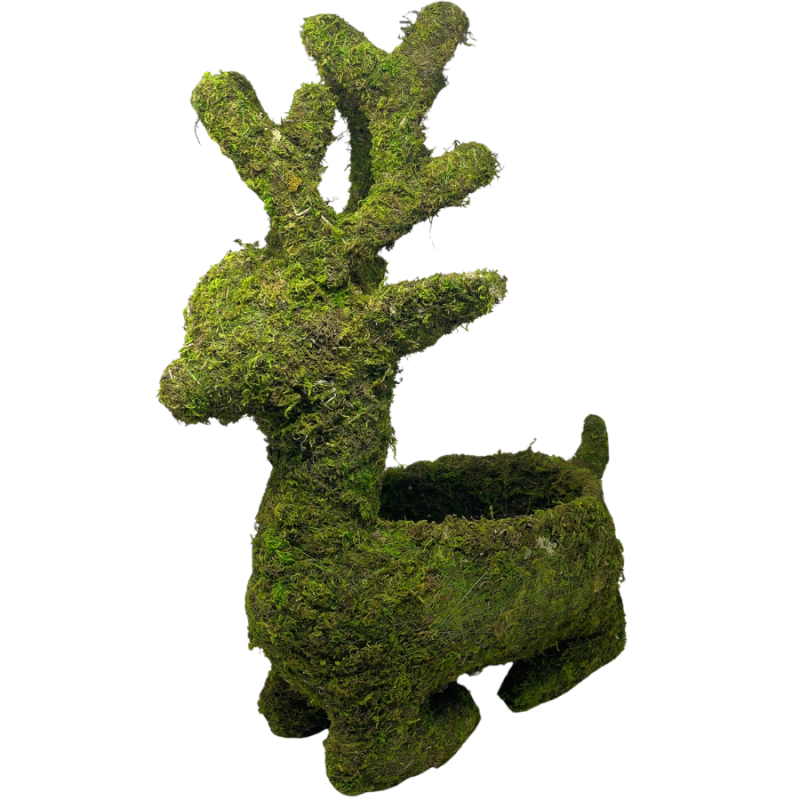 23" Sitting Reindeer Deco Moss Planter