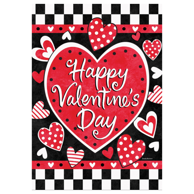 Valentine’s Check Garden Flag