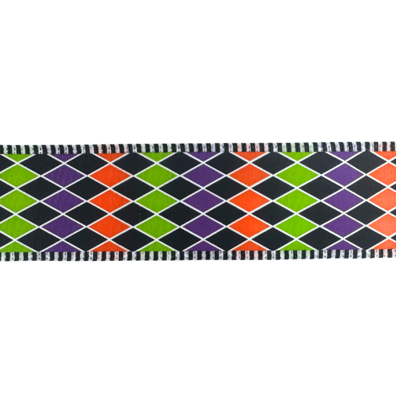 2.5" x 10yd Halloween Diamond Ribbon