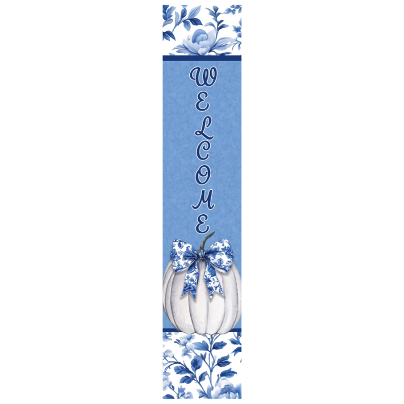 Blue & White Pumpkin Yard Expression Sign