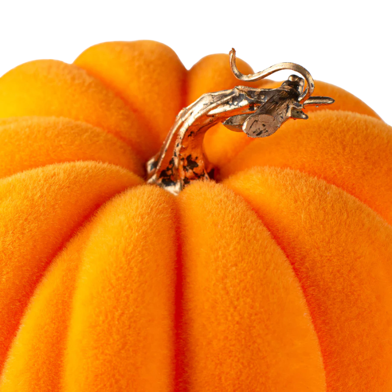 Flocked Pumpkin - Orange