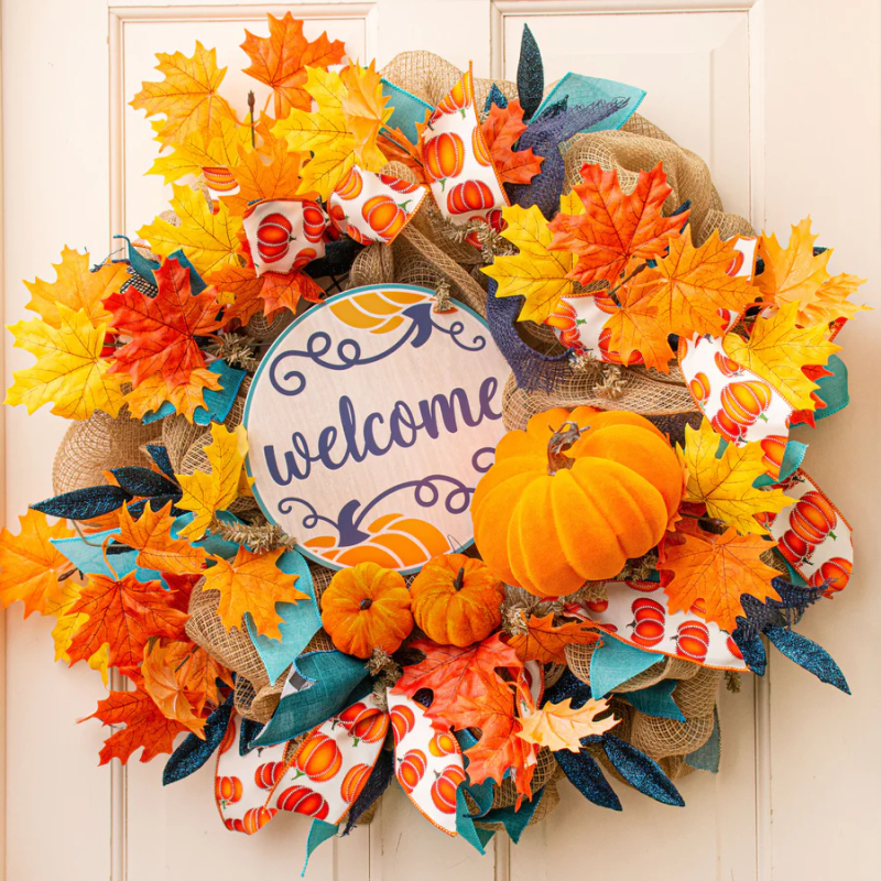 Flocked Pumpkin - Orange