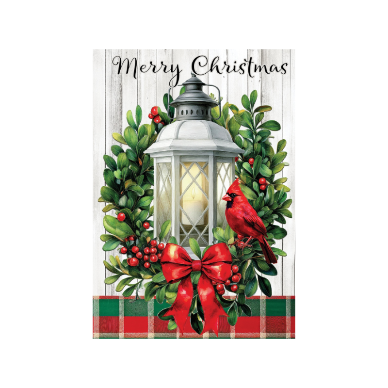 Cardinal Lantern Garden Flag