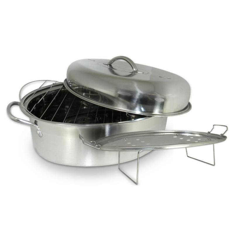 SS High Dome Roaster & Fish Poacher Cookware Carolina Pottery