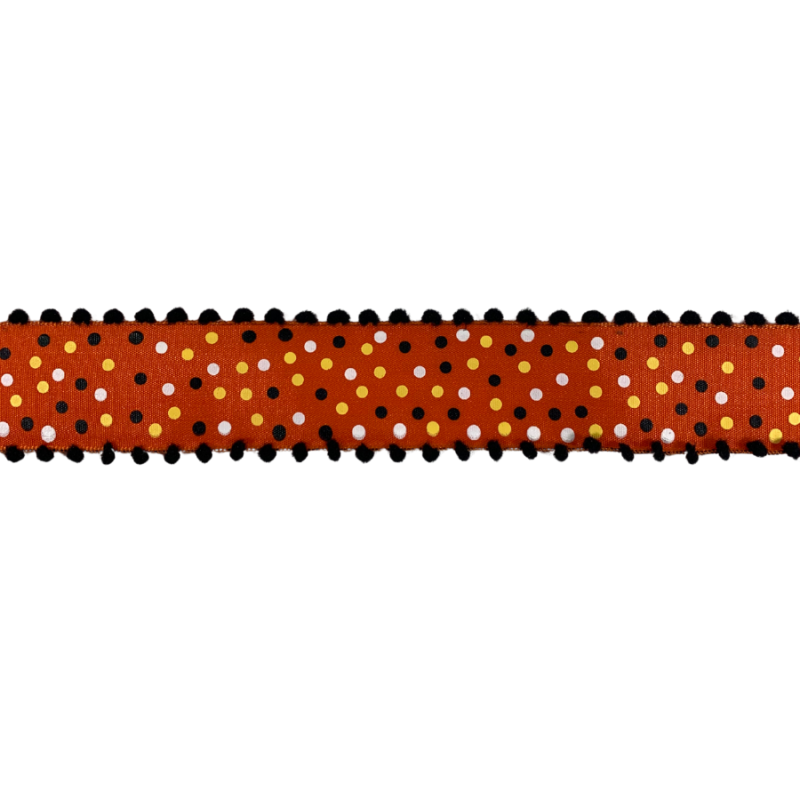 1.5" x 10yd  Halloween Polka Dot Ribbon