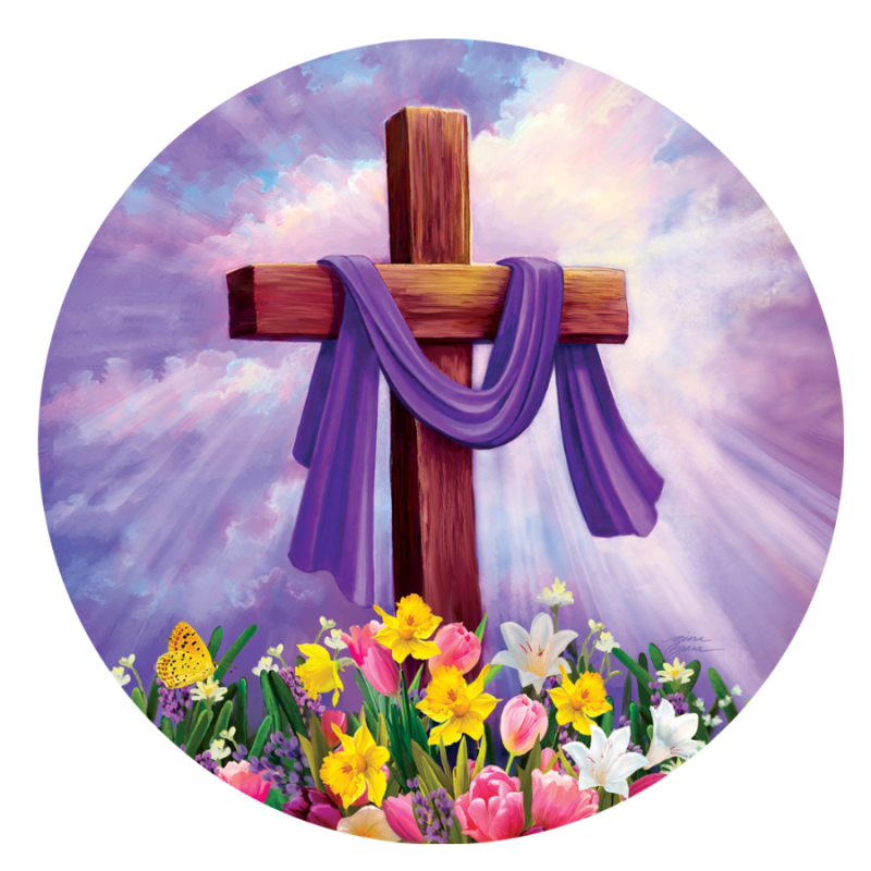 Cross and Flowers Suncatcher