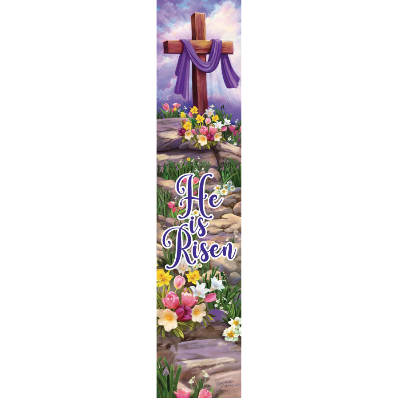 Cross and Flowers Yard Expression Sign