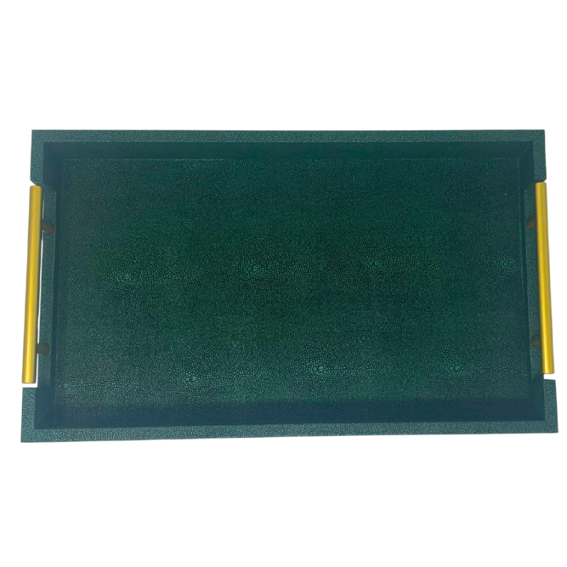 16" Forest Green Serving Tray w/ Handles