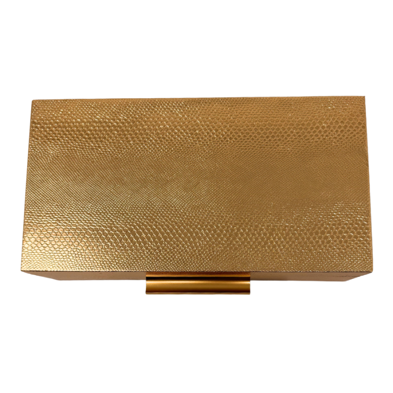 10" Gold Snakeskin Patterned Box