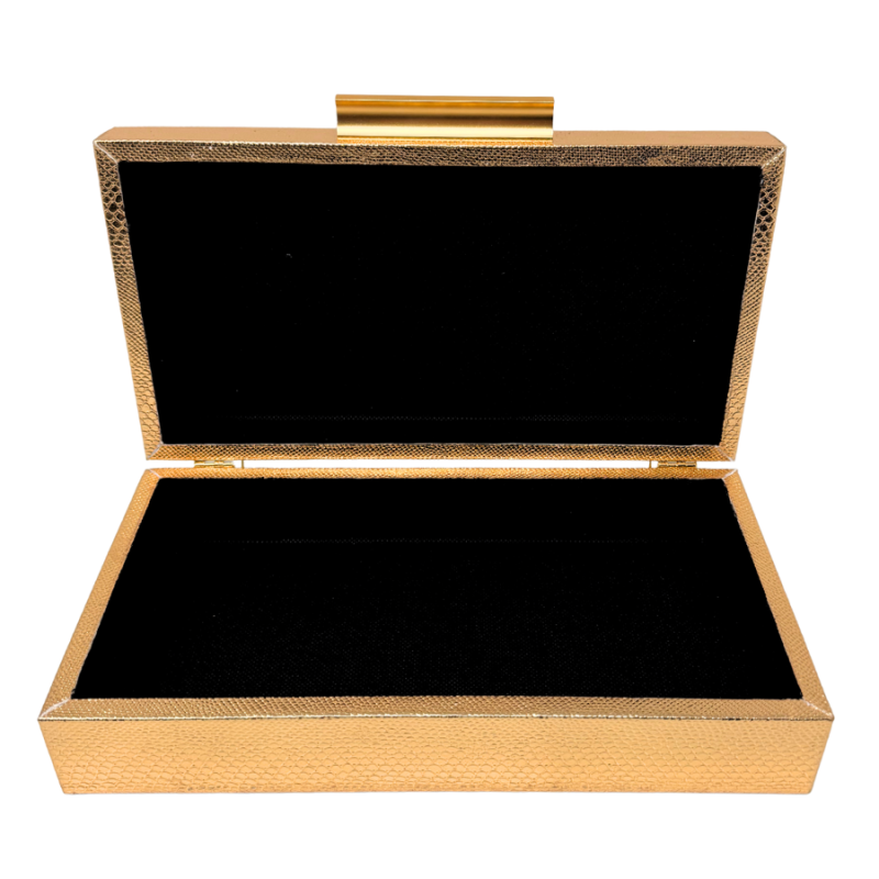 10" Gold Snakeskin Patterned Box