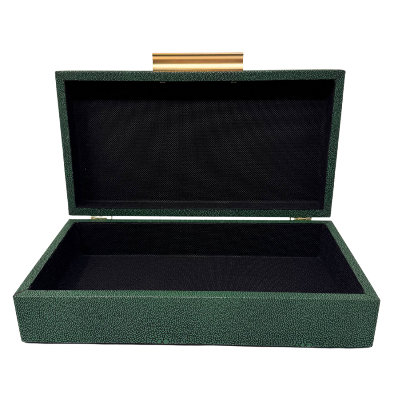 10" Green Snakeskin Patterned Box