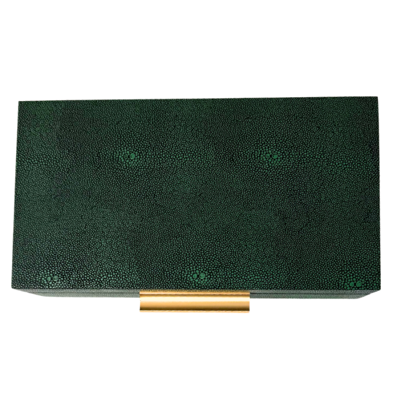 10" Green Snakeskin Patterned Box