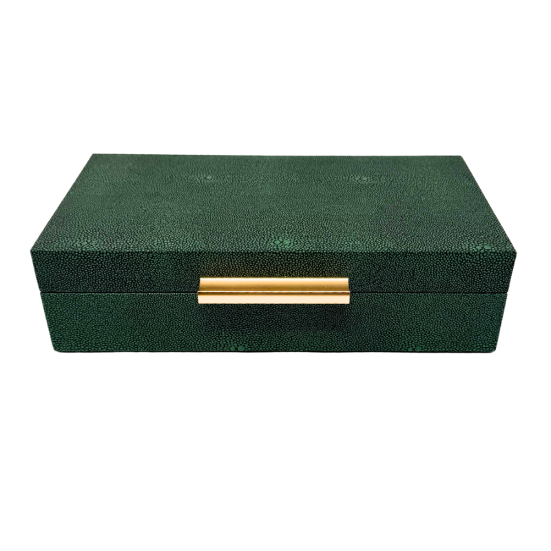 10" Green Snakeskin Patterned Box