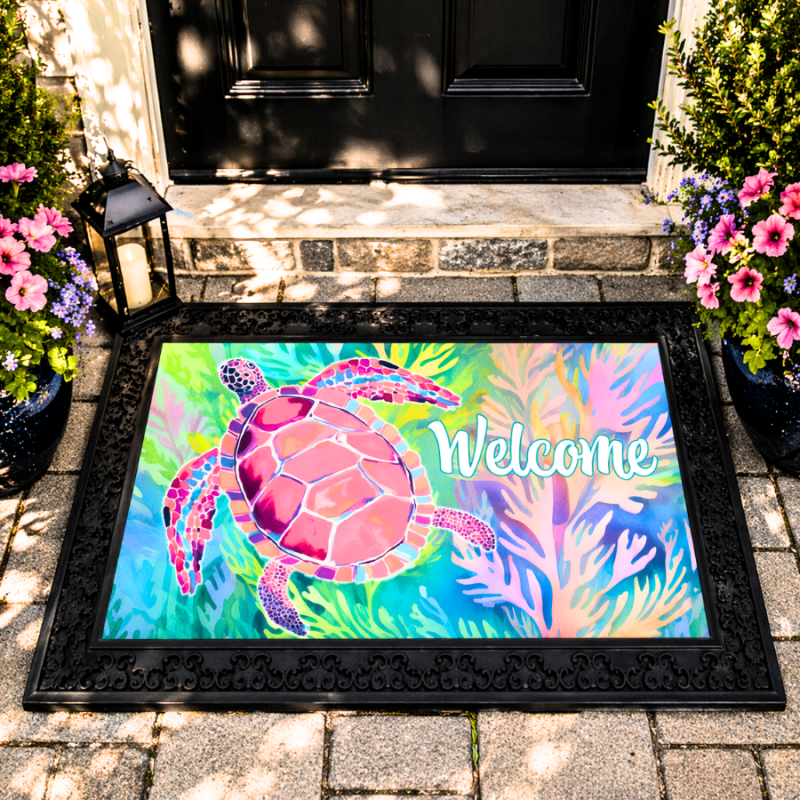 Watercolor Turtle Doormat