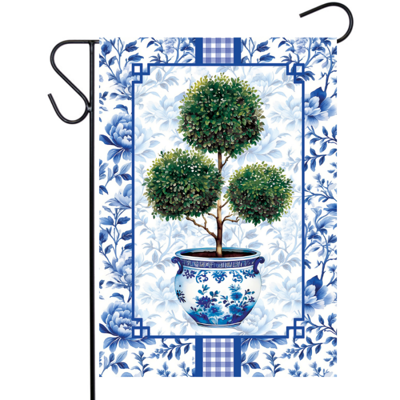 Chinoiserie Topiary Garden Flag