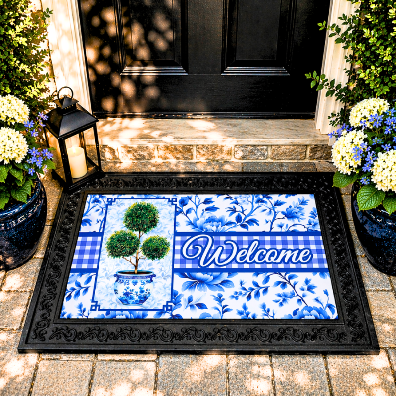 Chinoiserie Topiary Doormat