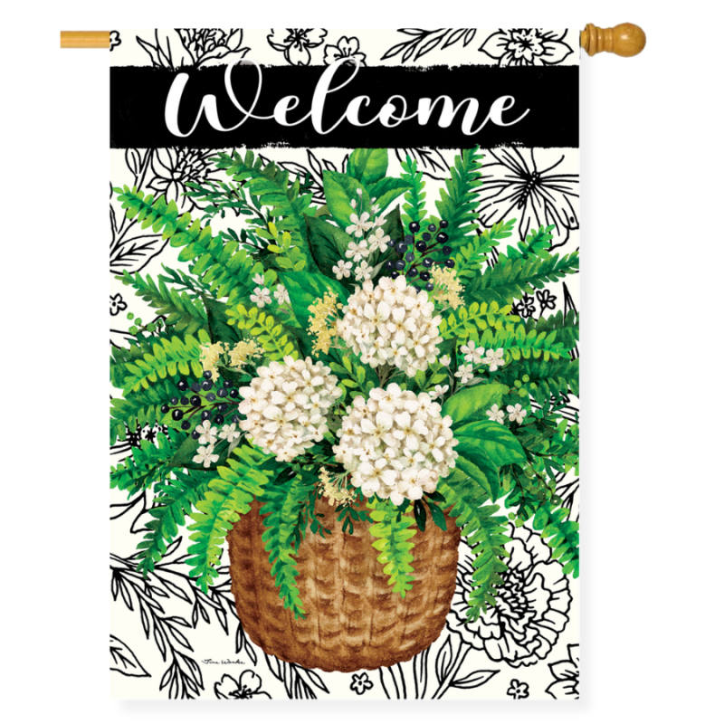 Elegant Fern House Flag