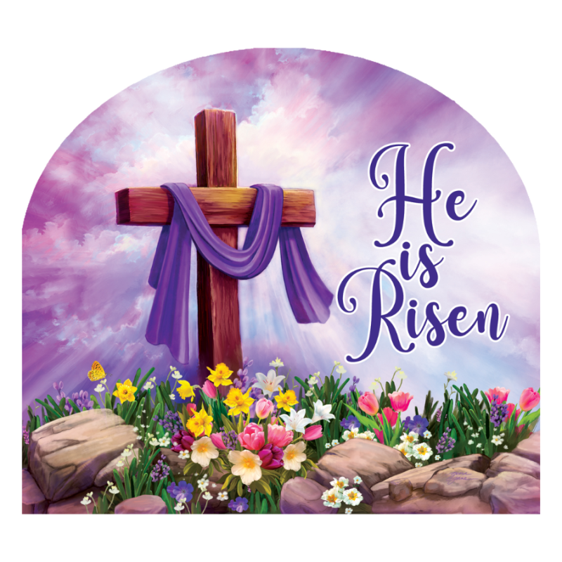 Cross and Flowers Arbor Mate Sign