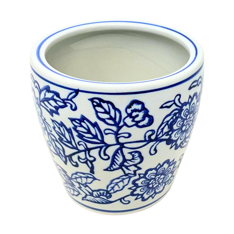 5" Porcelain Chinoiserie Planter