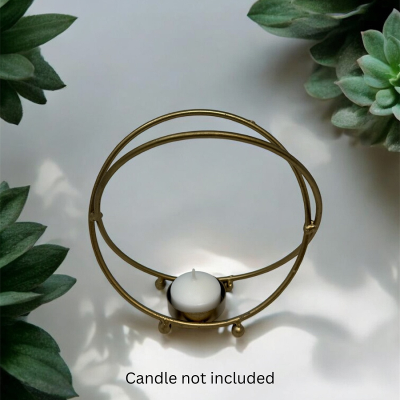 Gold Geometric Candle Holder