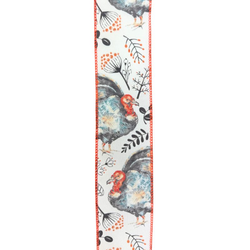 2.5" x 10yd Wild Turkeys Wired Ribbon
