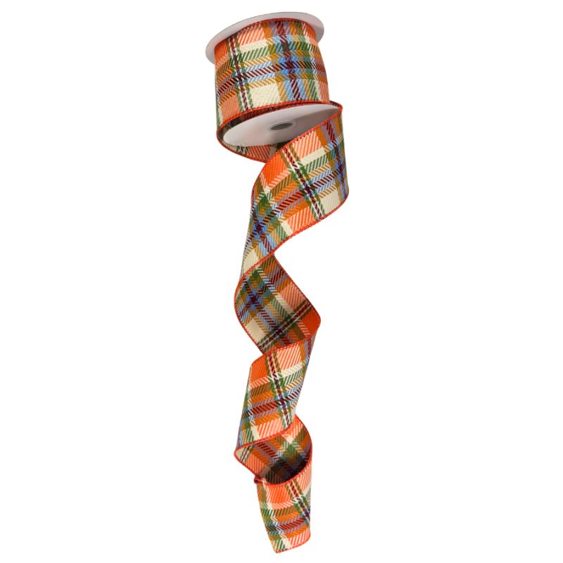 2.5" x 10yd Wired Autumn Plaid Ribbon