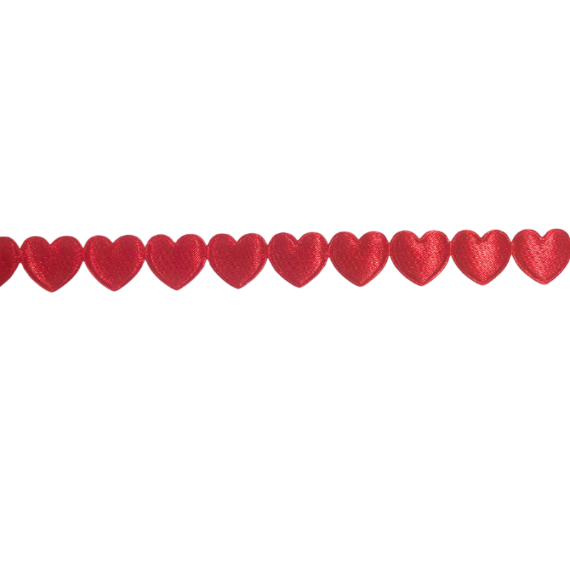 3/4" x 10yd Side by Side Red Hearts Ultra Sonic Trim Ribbon