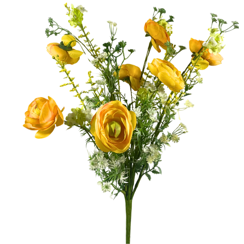 21" Ranunculus Filler Bush - Yellow