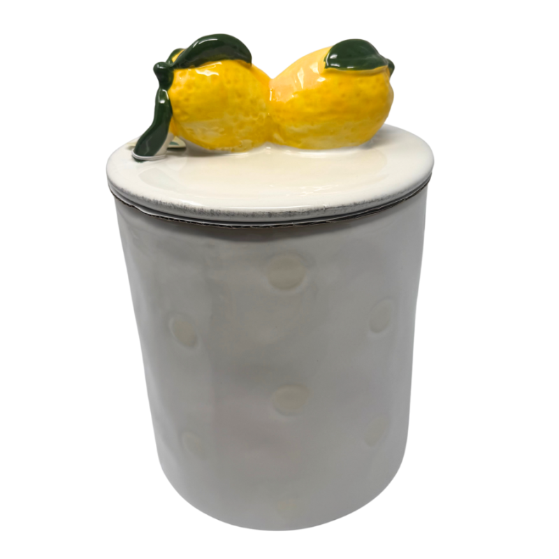 Ceramic Canister with Lemons on Lid