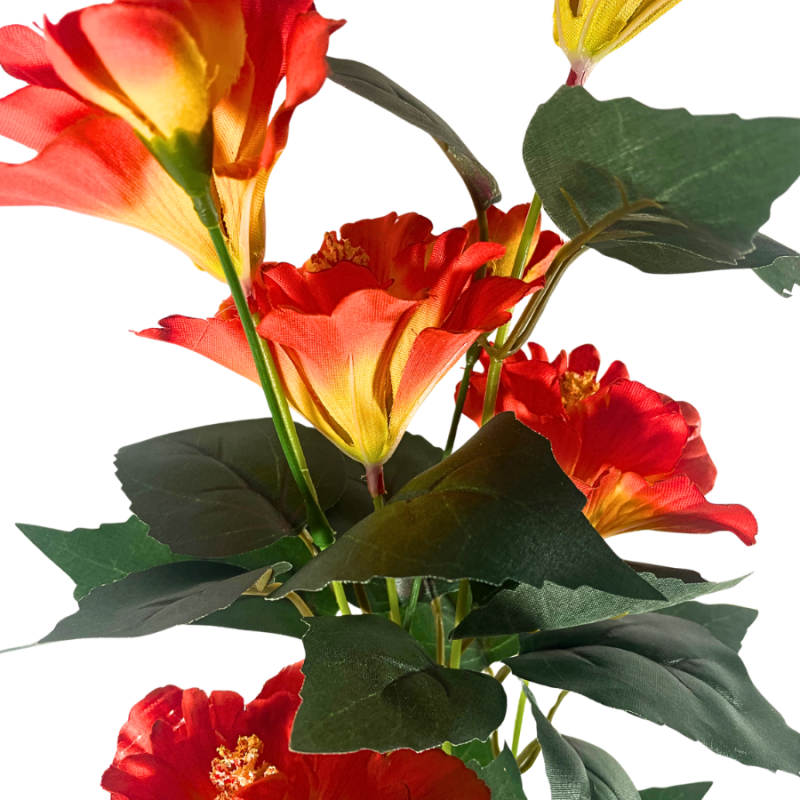 28" Hibiscus Spray - Orange