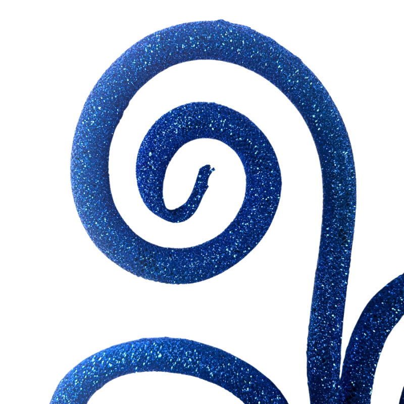 18" Glitter Tube Spiral Curly Spray - Blue
