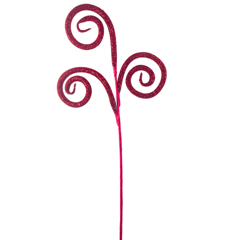 18" Glitter Tube Spiral Curly Spray - Red