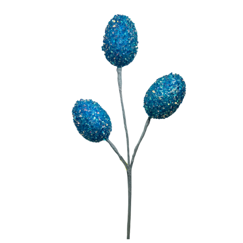 15" Glitter Egg Trio Pick - Blue