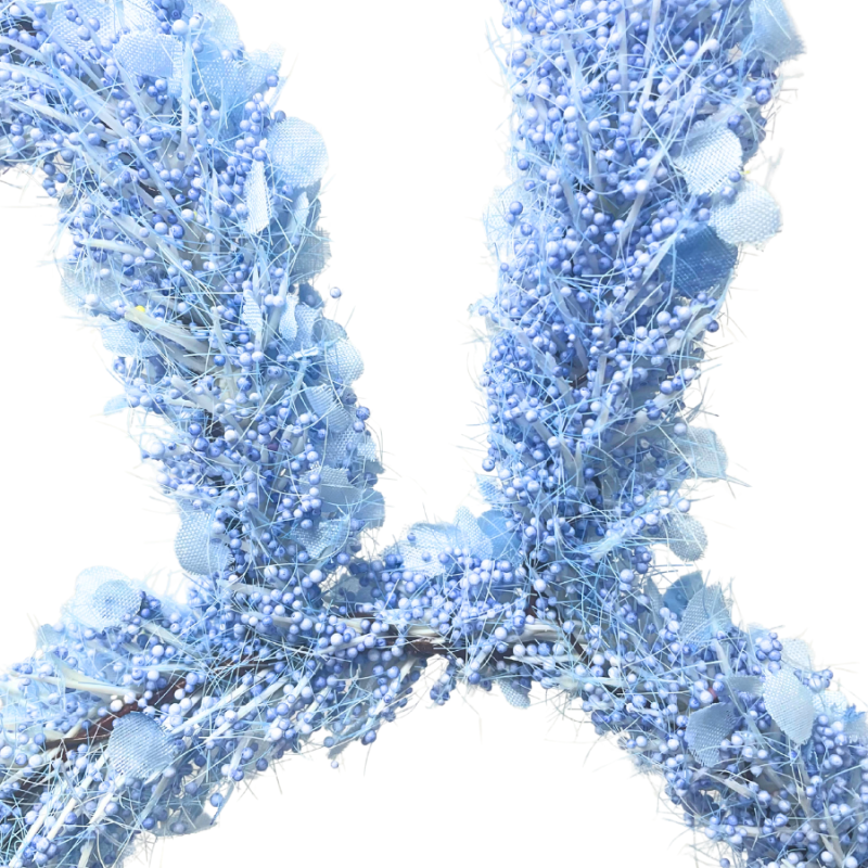 20" Beaded Easter Bunny Wreath - Blue