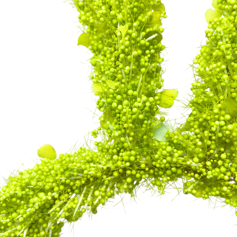 20" Beaded Easter Bunny Wreath - Lime Green