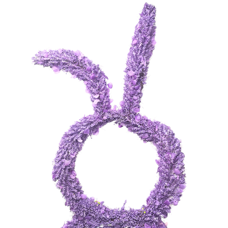 20" Beaded Easter Bunny Wreath - Purple