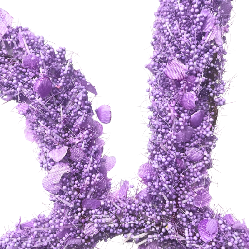 20" Beaded Easter Bunny Wreath - Purple