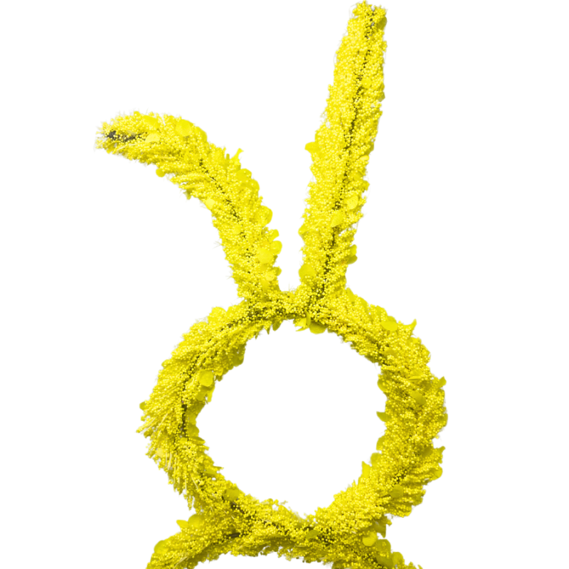 20" Beaded Easter Bunny Wreath - Yellow