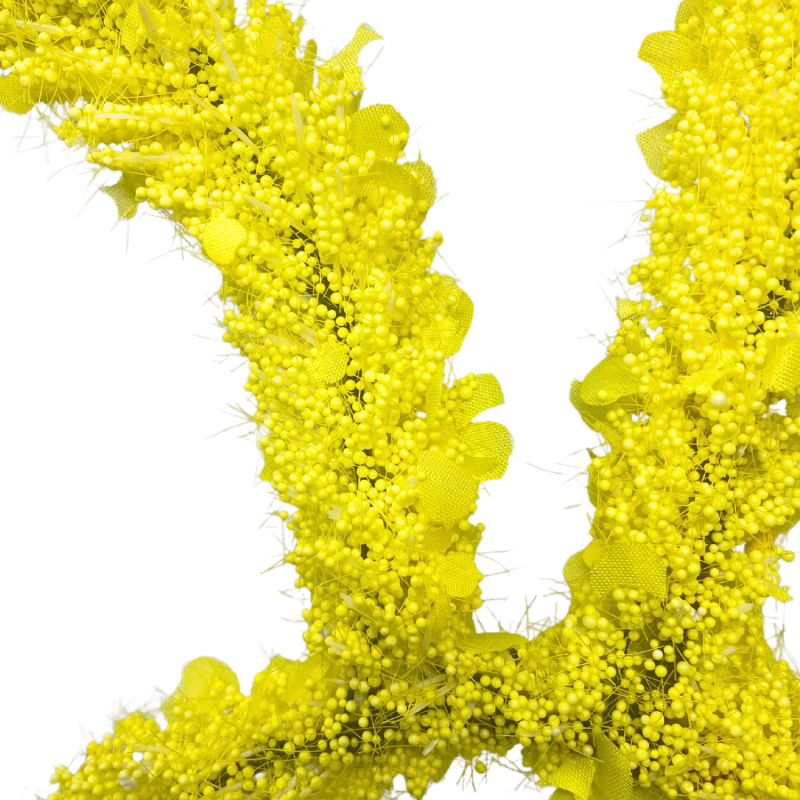 20" Beaded Easter Bunny Wreath - Yellow