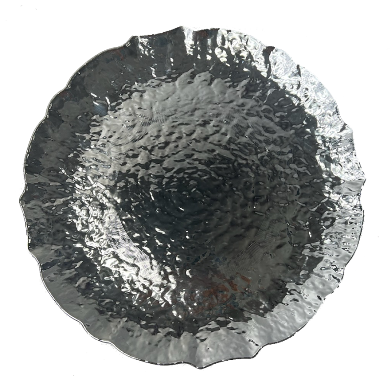 13" Silver Scalloped Rim Charger Plate