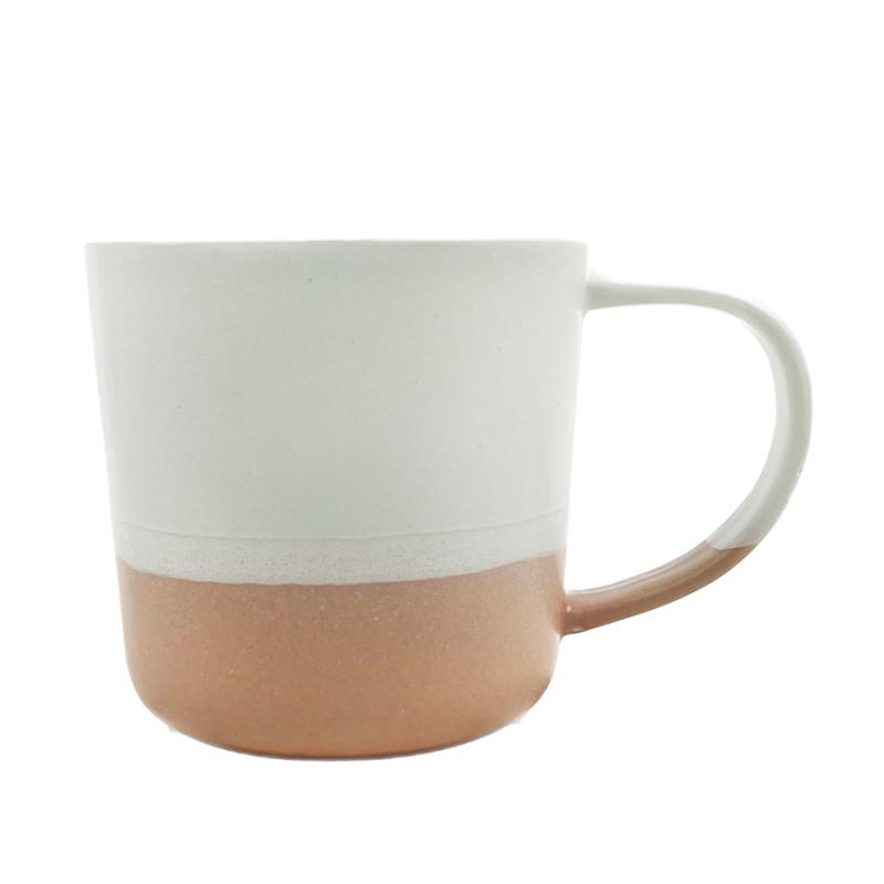 14oz Sandy Pink & Off White Coffee Mug