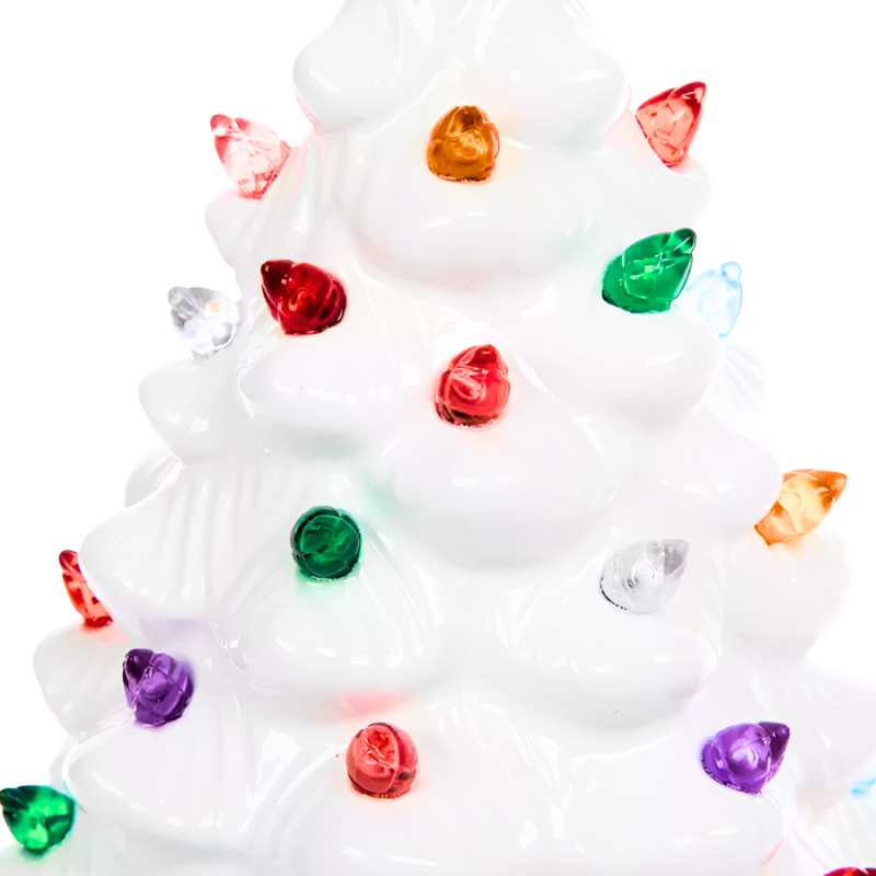 7.5" Ceramic Light Up Tree - White