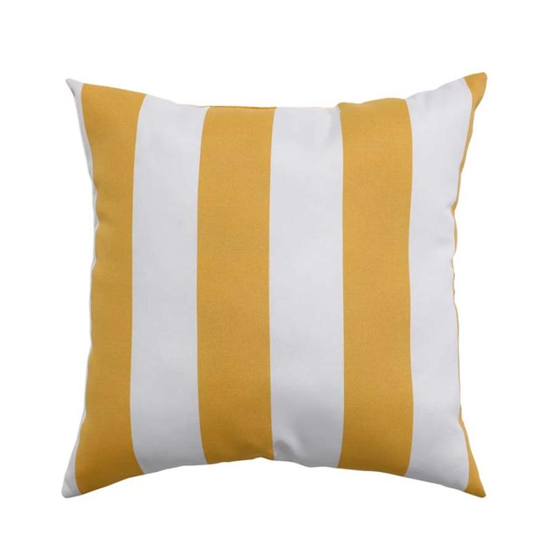 16" Yellow Awning Striped Outdoor Throw Pillow