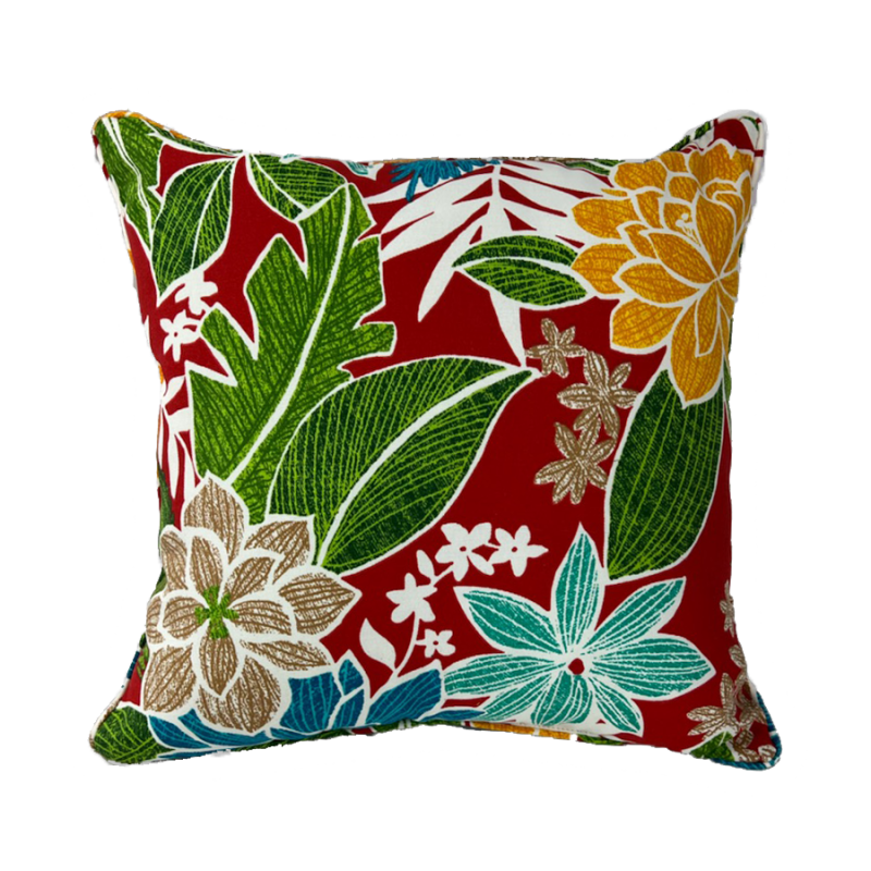17" OD Bora Cay Red Outdoor Pillow