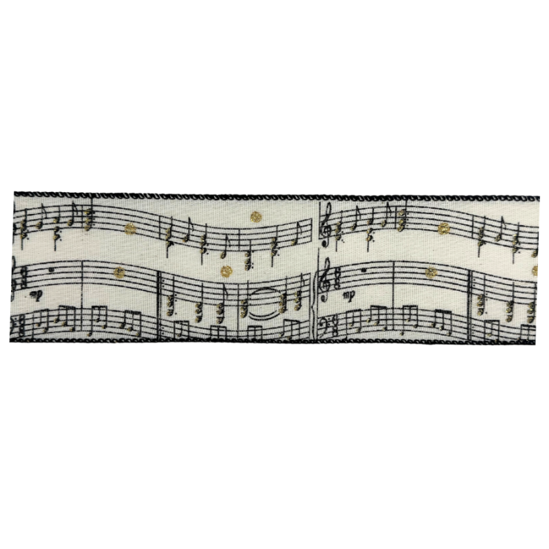 2.5" x 10yd Christmas Songs Ribbon