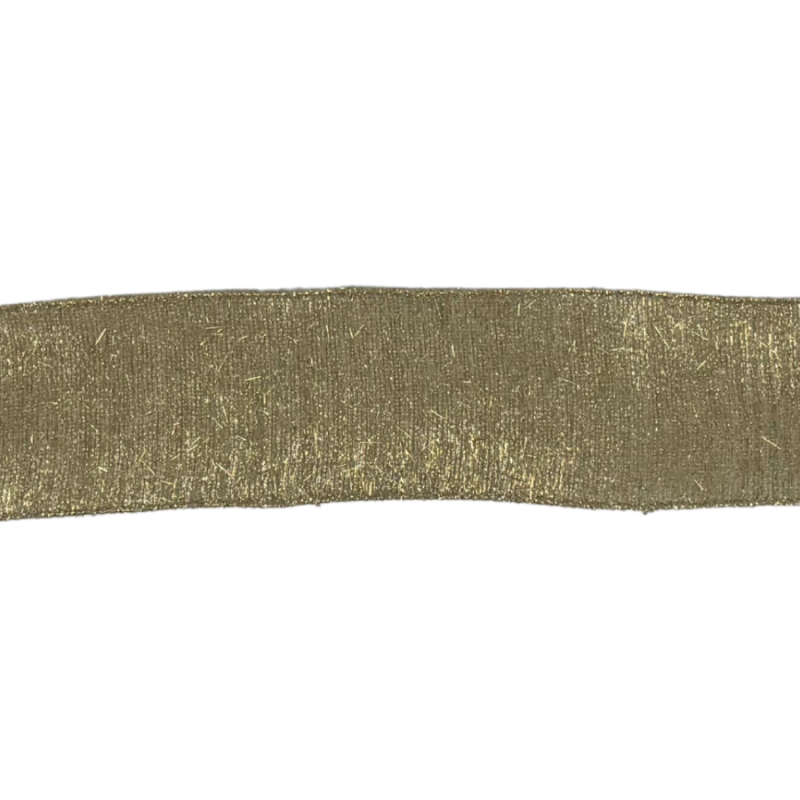 2.5" x10yd Gold Tinsel Ribbon