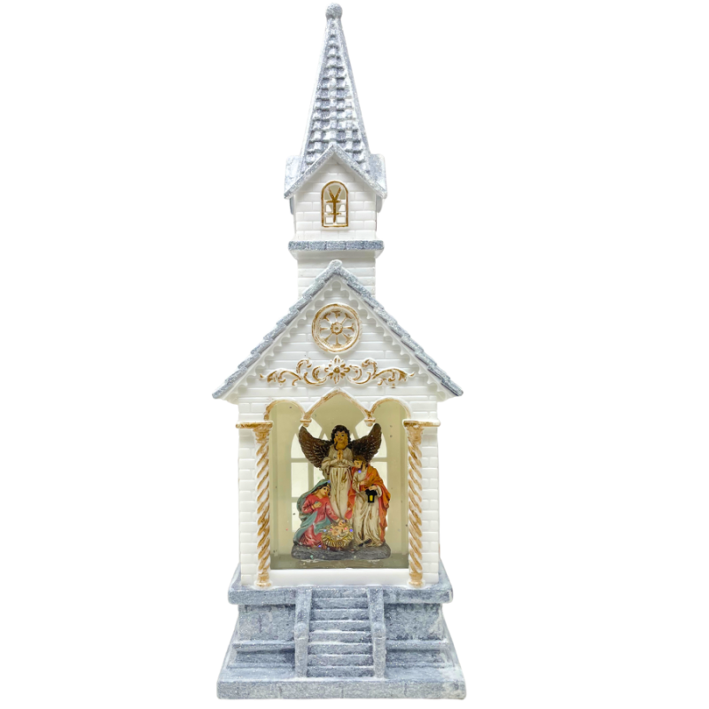 11" Holy Family Church Glitter Lantern