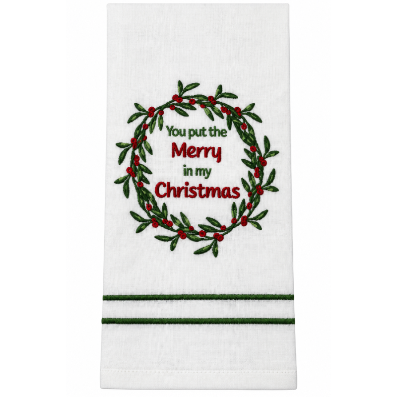You Put The Merry Stitched Tea Towel